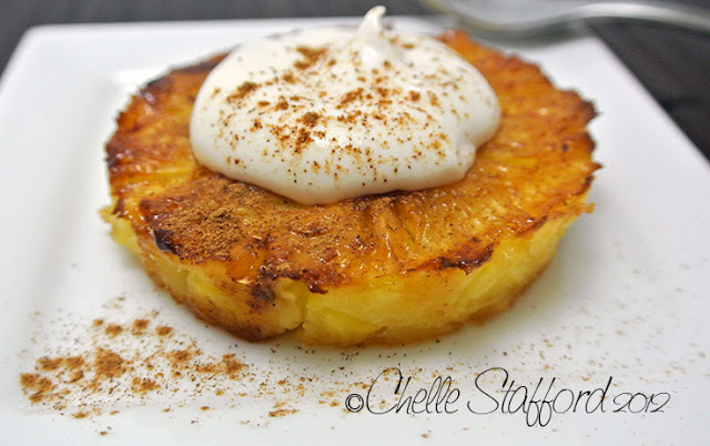 Guiltless Grilled Pineapple with Cheesecake Filling