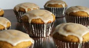 Pumpkin Muffins with Cream Cheese Glaze