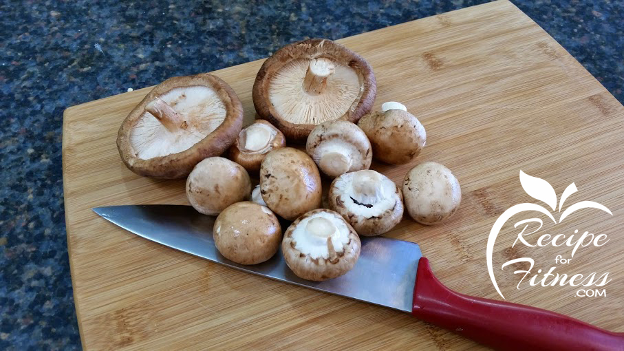 Crimini and Shiitake Mushrooms - step by step photos for Mushroom Chick'n 