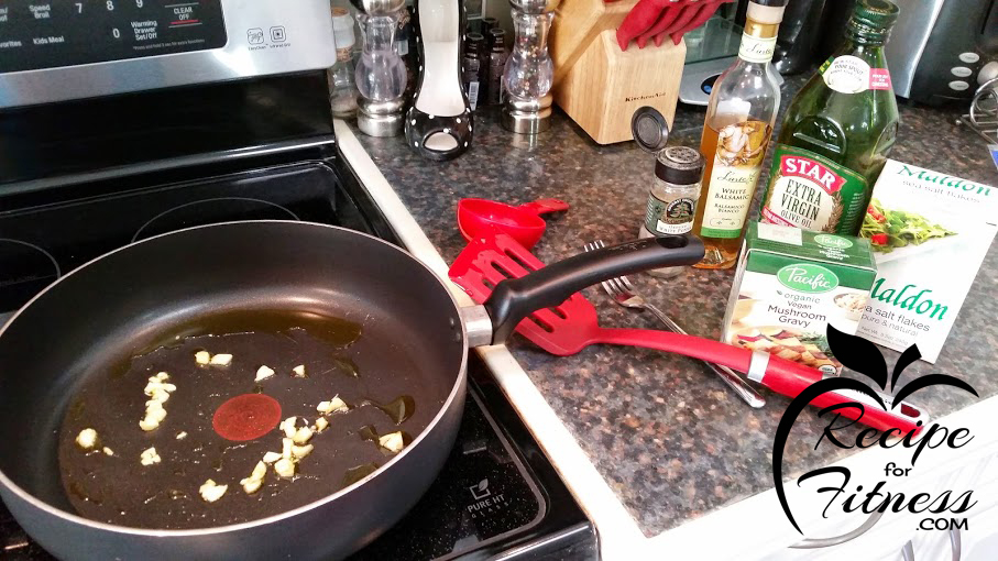 Saute in olive oil - step by step photos for Mushroom Chick'n 