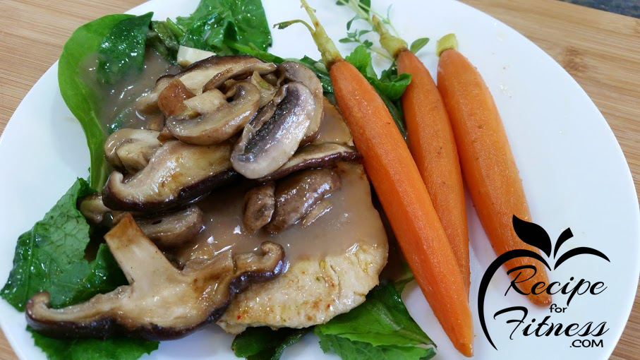 Vegan Mushroom Chick'n with Candied Carrots - clean and healthy!