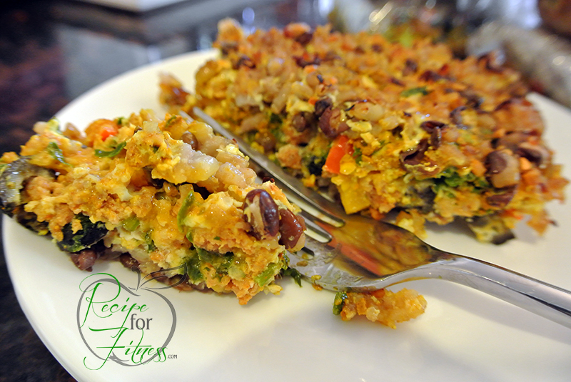 Chorizo, egg, rice and bean casserole - quick meal bars, too!