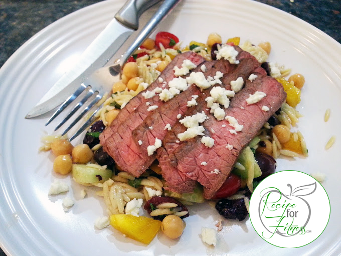Greek Steak and Orzo Salad - clean and healthy recipe
