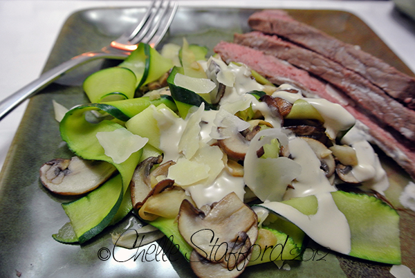 Steak with Vegetable Ribbons and Sauce - clean and healthy recipe