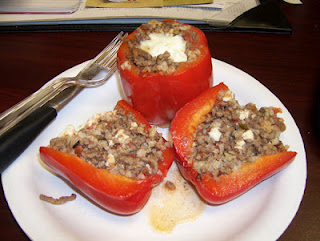 Easy Stuffed and Steamed Peppers - Low Carb, grain free recipe