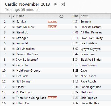 Chelle Stafford, Recipe For Fitness November 2013 Workout and Cardio Playlist